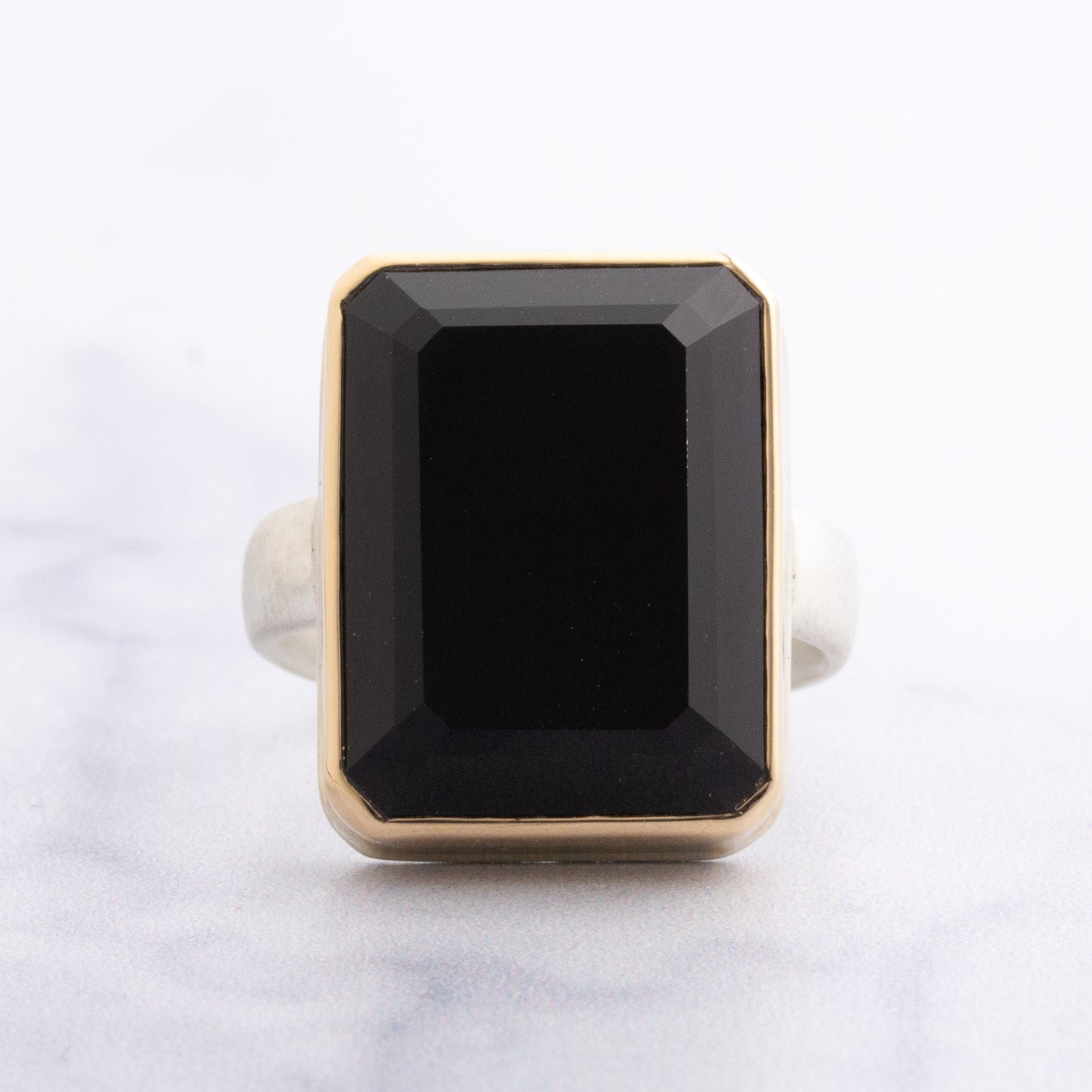 Sterling & 14K Gold Black Onyx Ring