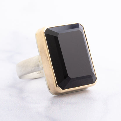 Sterling & 14K Gold Black Onyx Ring