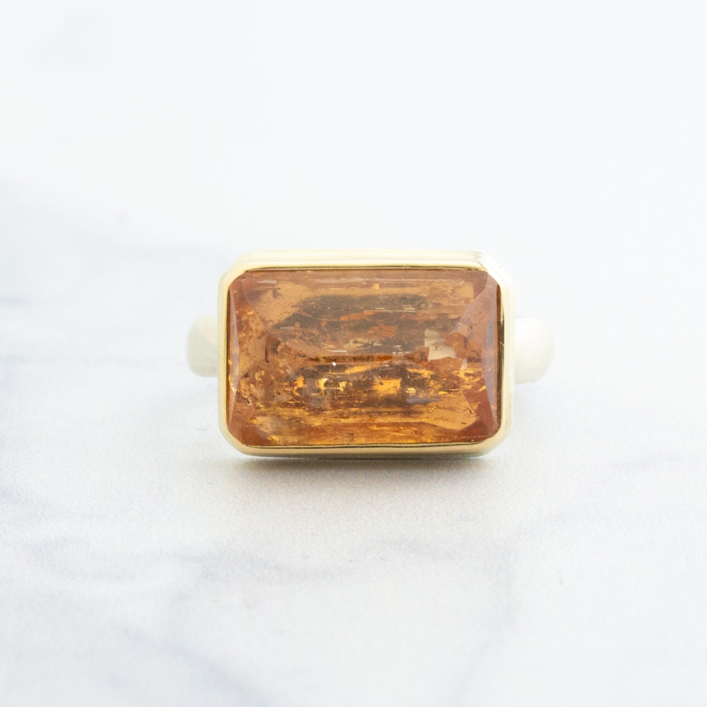 Sterling & 14K Gold Imperial Topaz Ring