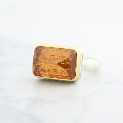 Sterling & 14K Gold Imperial Topaz Ring