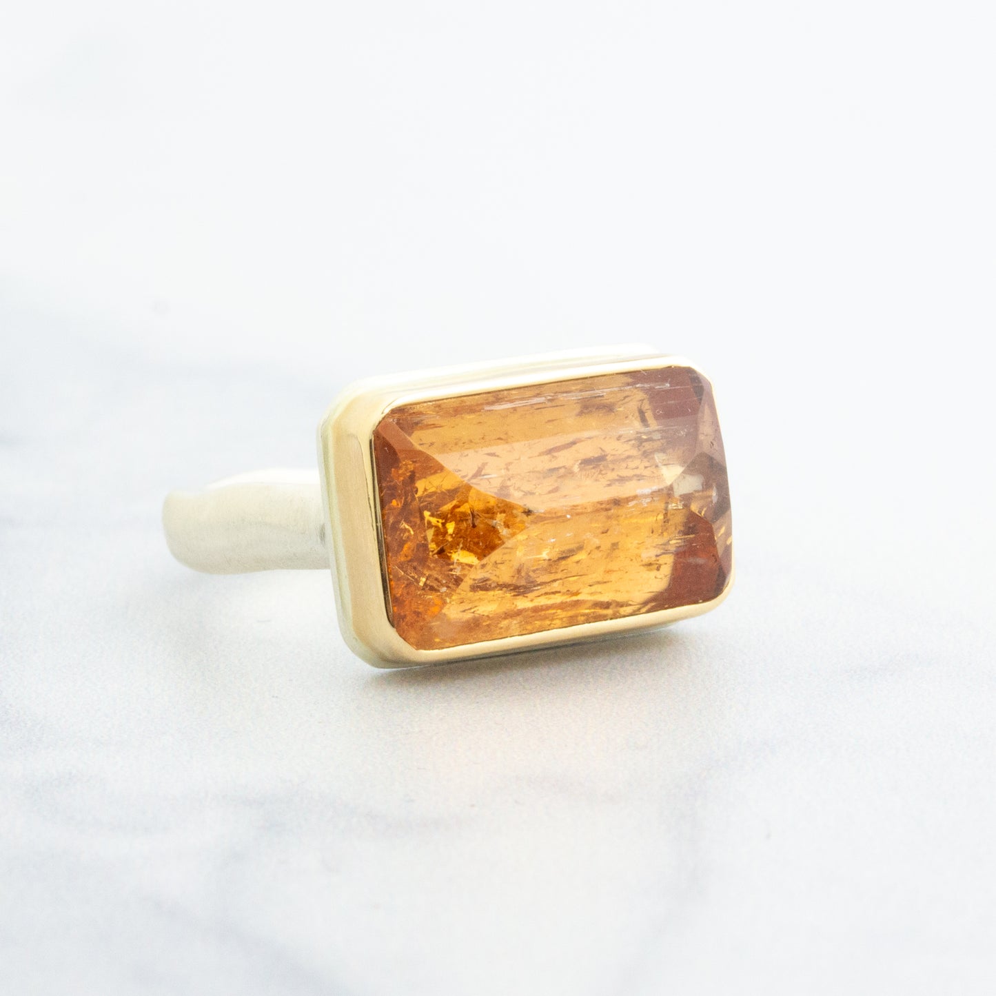 Sterling & 14K Gold Imperial Topaz Ring