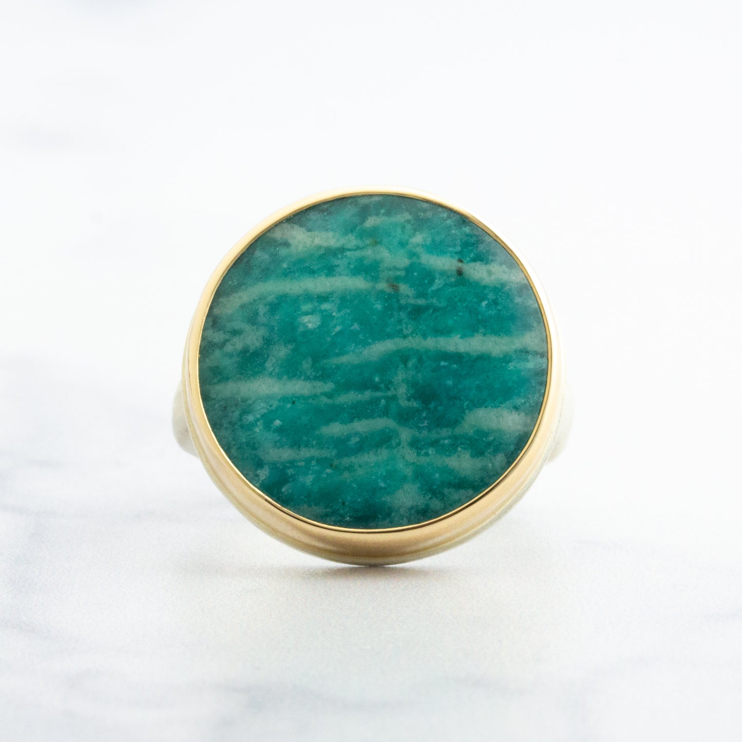 Sterling & 14K Gold Amazonite Ring