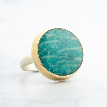 Sterling & 14K Gold Amazonite Ring