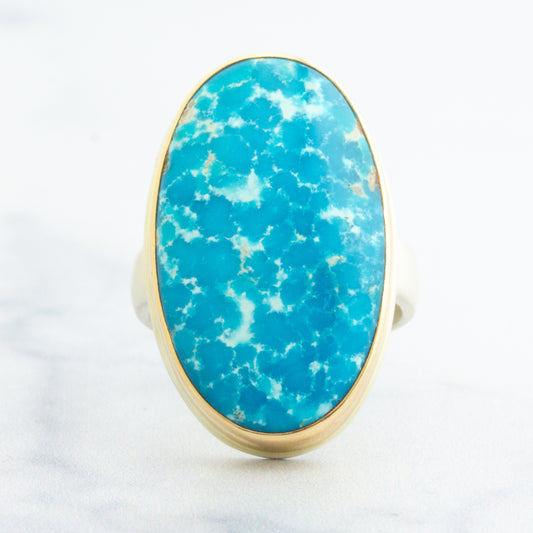 Sterling & 14K Gold Sonoran Mountain Turquoise Ring