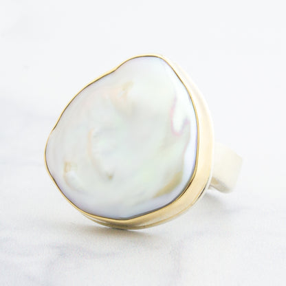 Sterling & 14K Gold Pearl Ring