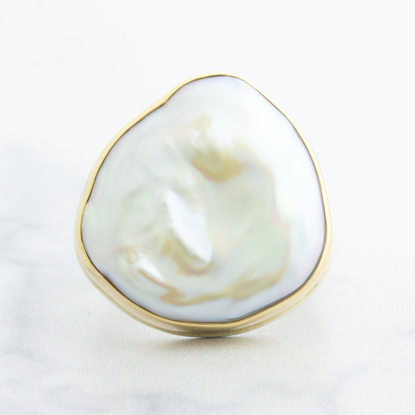 Sterling & 14K Gold Pearl Ring