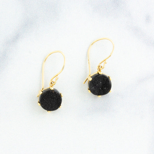 14K Gold Brazilian Drusy Earrings