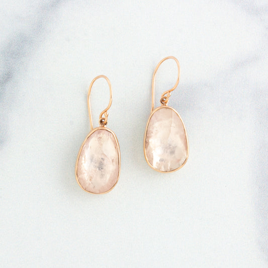 Sterling & 14K Rose Gold Morganite Earrings