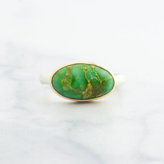 Sterling & 14K Gold Sonoran Mountain Turquoise Ring