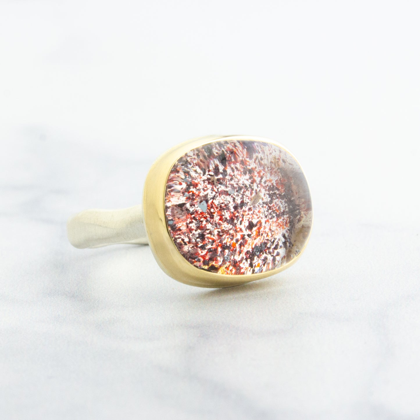 Sterling & 14K Gold Seven Mineral Ring