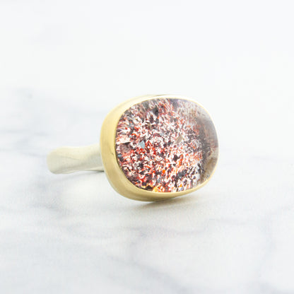 Sterling & 14K Gold Seven Mineral Ring