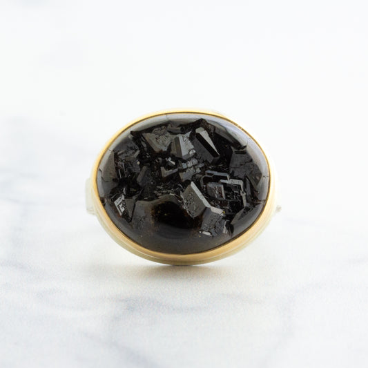 Sterling & 14K Gold Andradite Ring