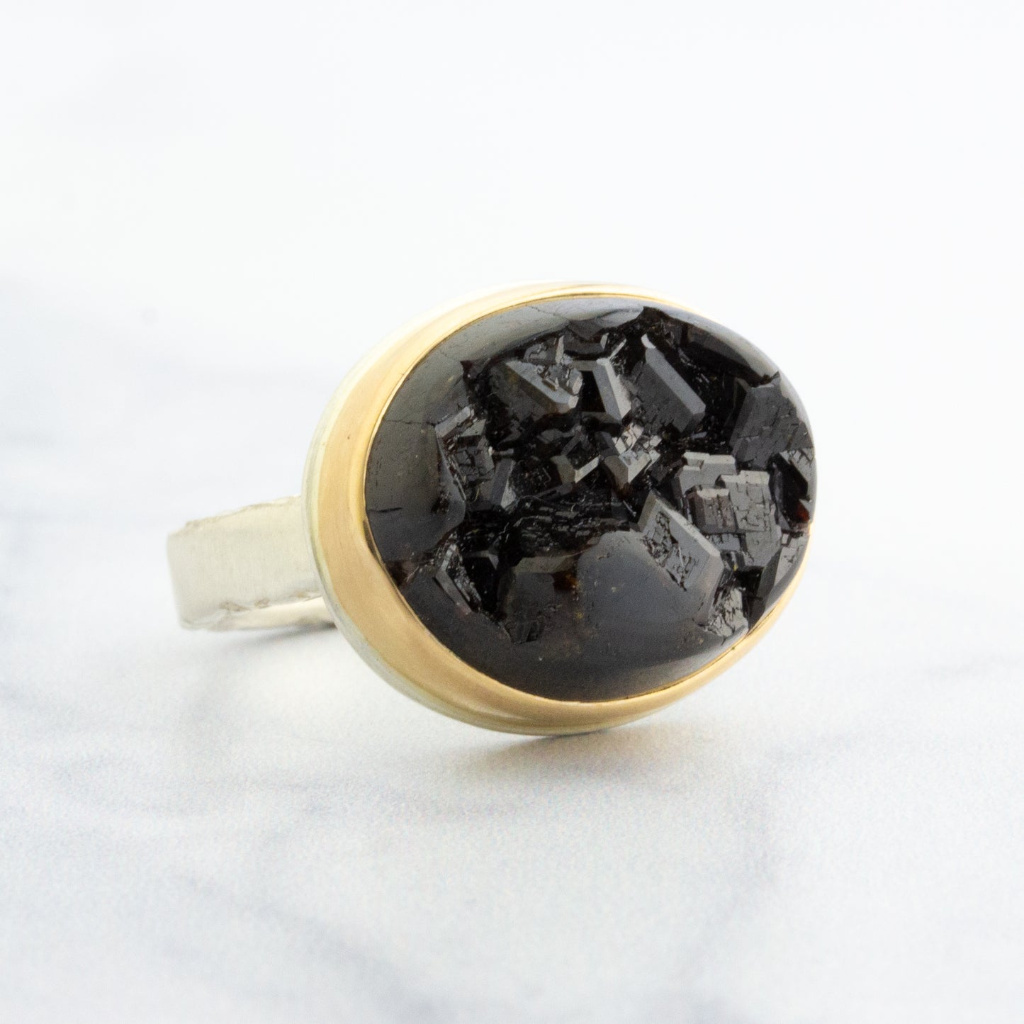 Sterling & 14K Gold Andradite Ring