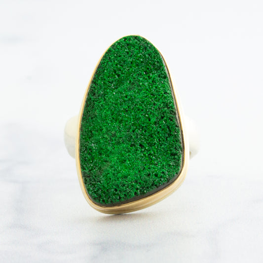 Sterling & 14K Gold Uvarovite Ring