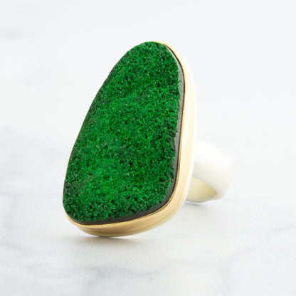 Sterling & 14K Gold Uvarovite Ring