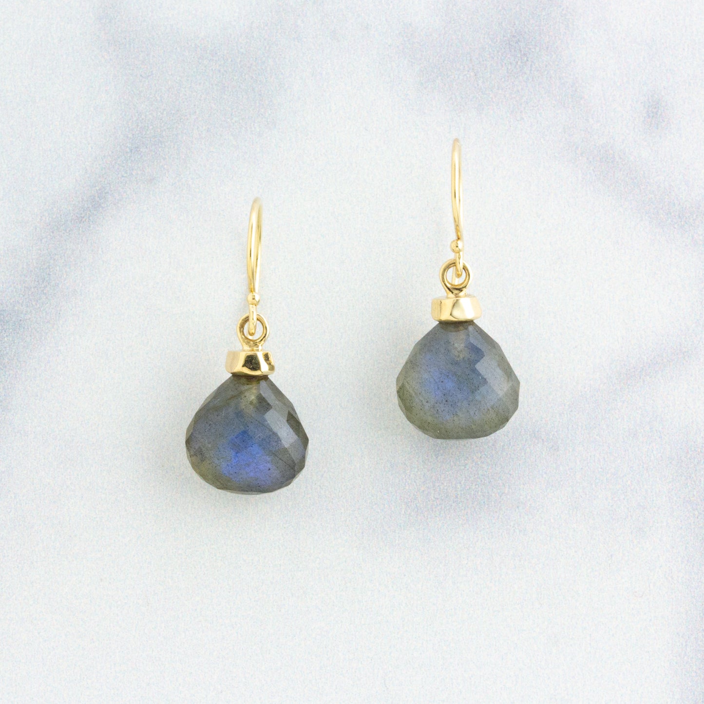 Oxidized Sterling & 14K Gold Labradorite Set