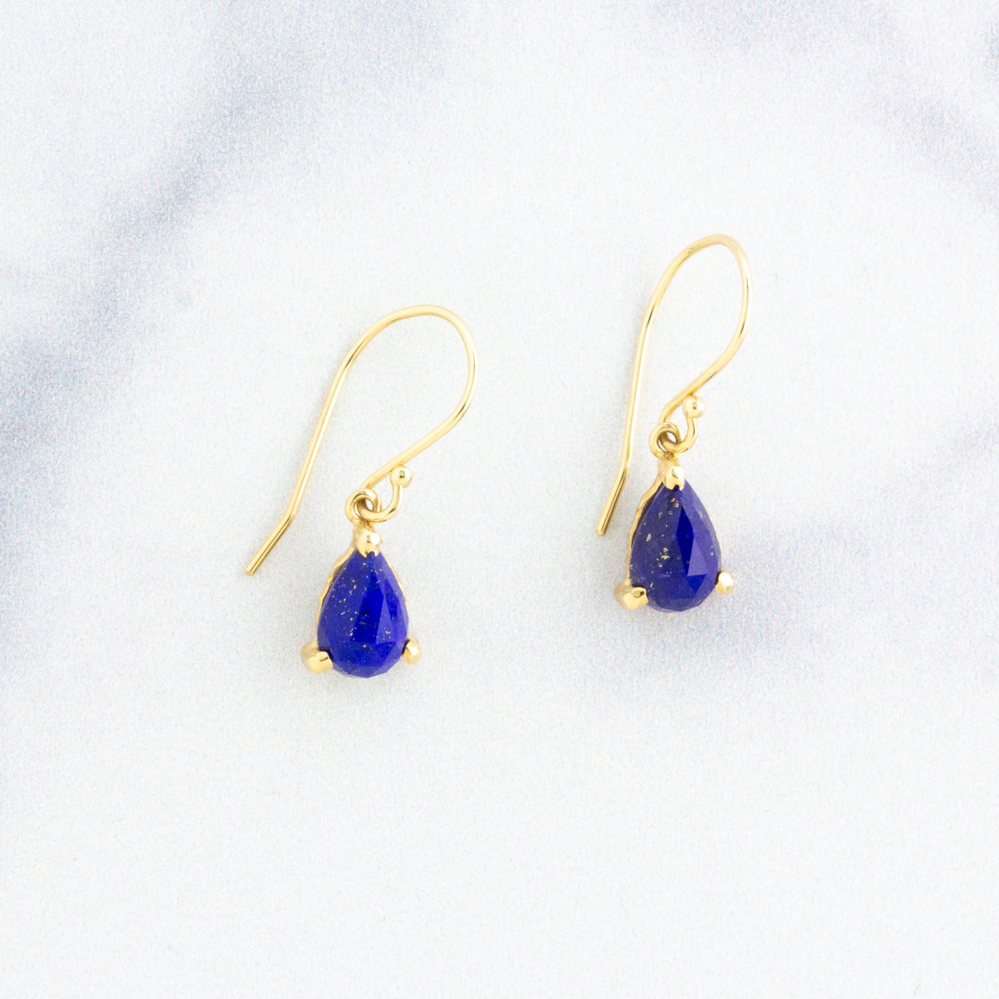 Oxidized Sterling & 14K Gold Tiny Lapis & Diamond Set