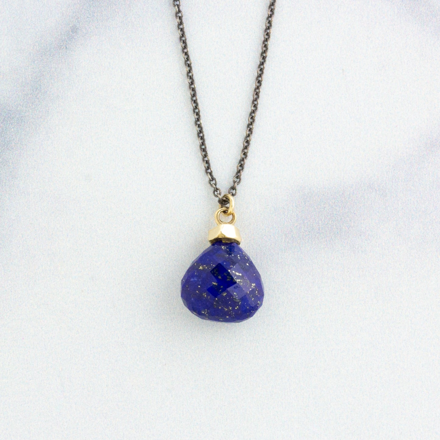 Oxidized Sterling & 14K Gold Lapis Set