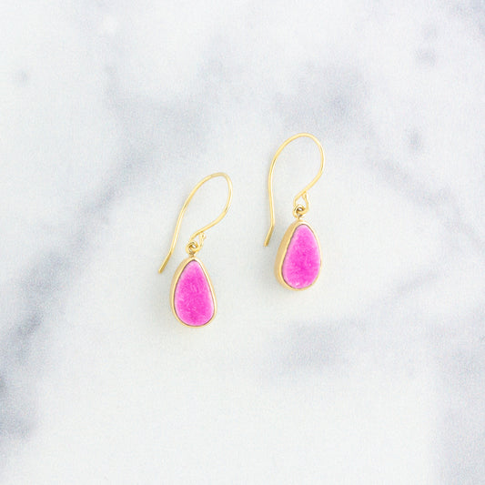 Sterling & 14K Gold Cobalt Calcite Earrings