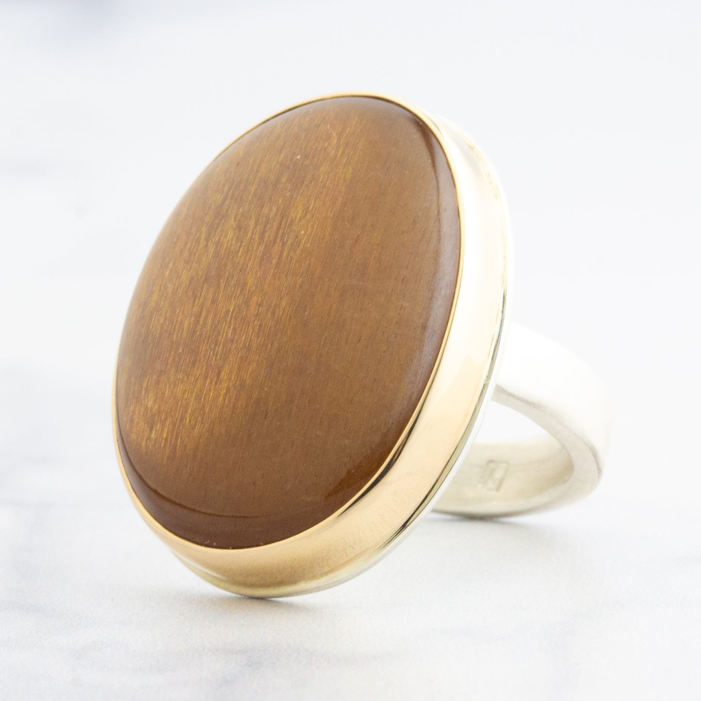 Sterling & 14K Gold Golden Moonstone Ring