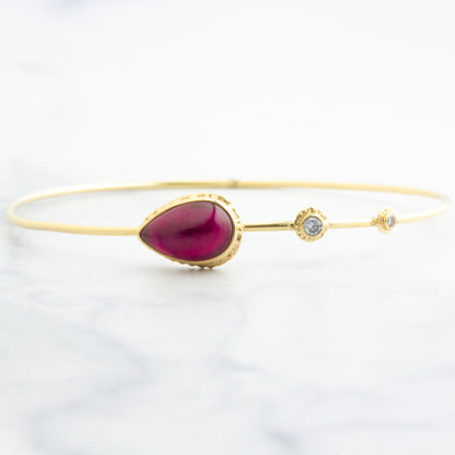 14K Gold African Ruby & Diamond Bracelet