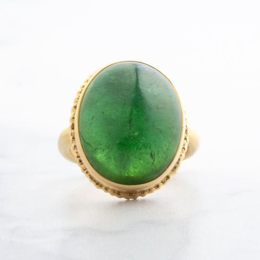 14K Gold Green Tourmaline Ring