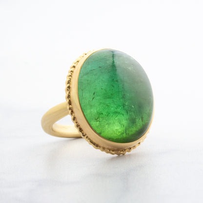 14K Gold Green Tourmaline Ring