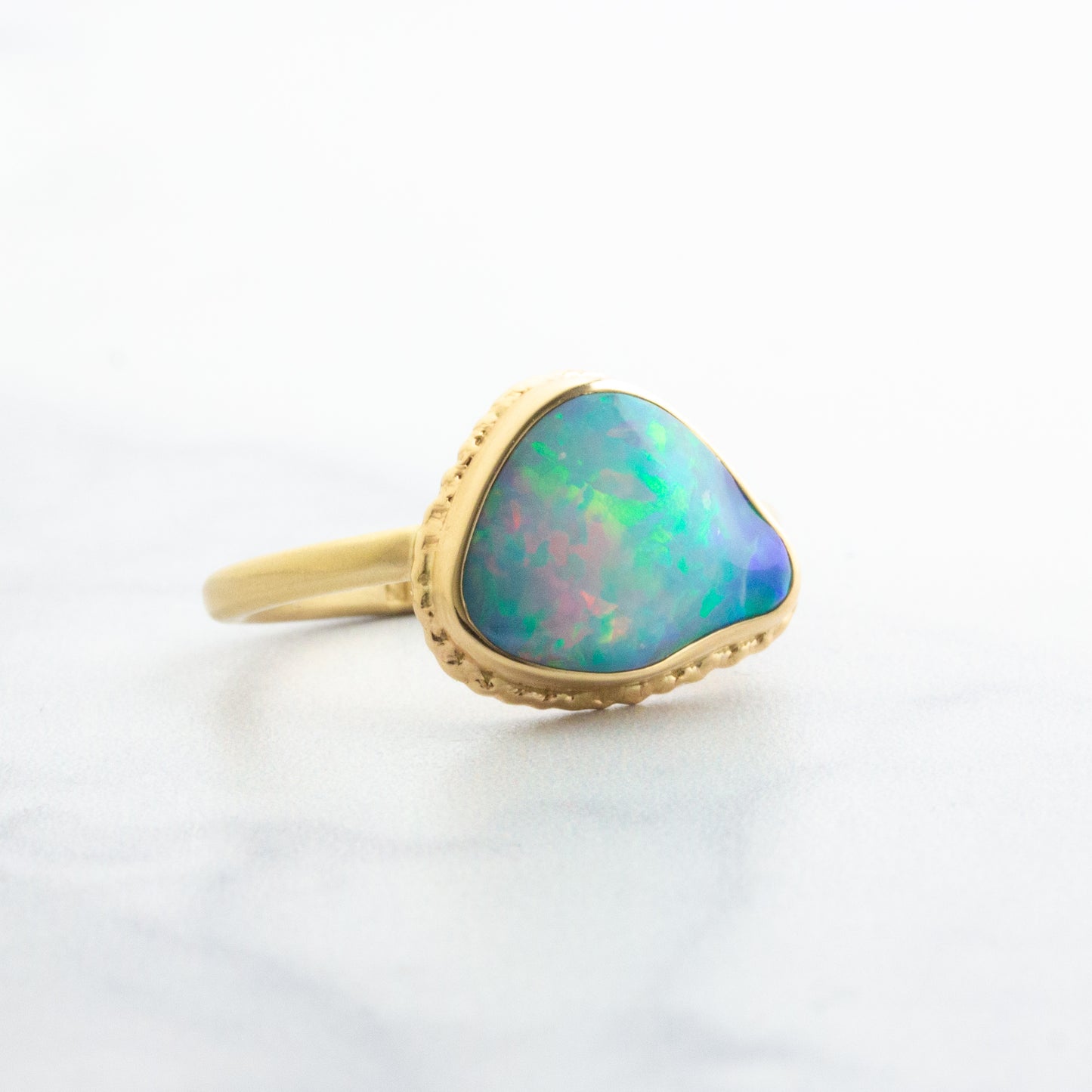 14K Gold Australian Opal Ring