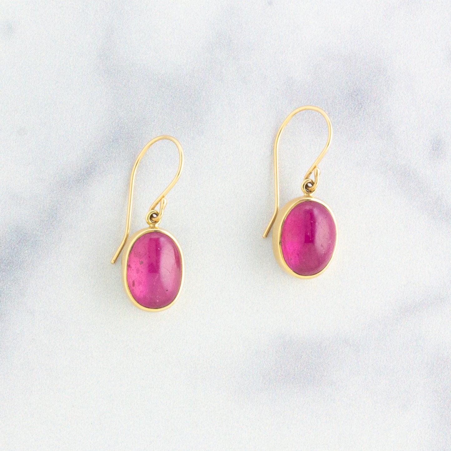 Sterling & 14K Gold African Ruby Earrings