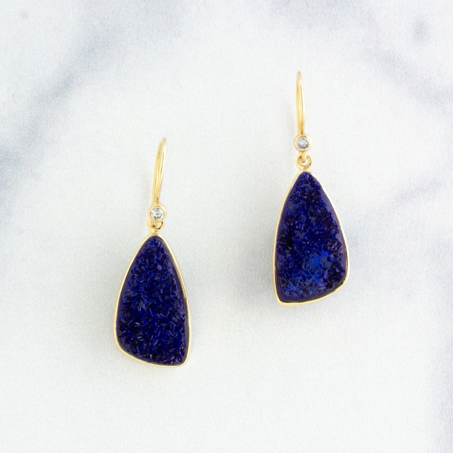 Sterling & 14K Gold Azurite Earrings