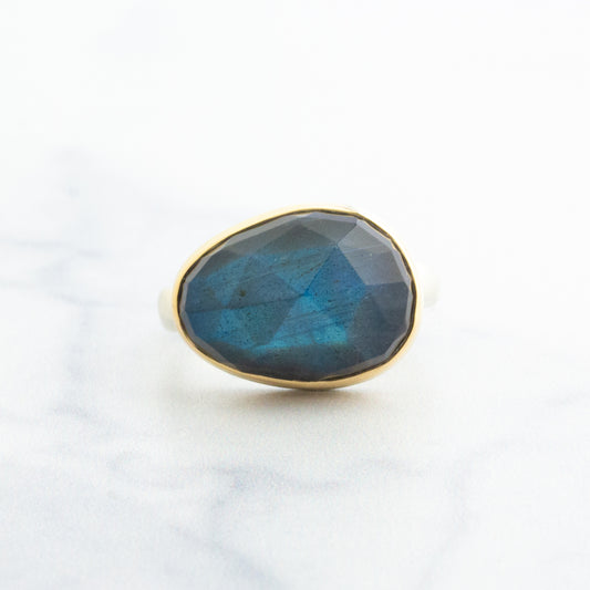 Sterling & 14K Gold Labradorite Ring