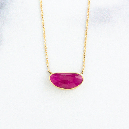 Sterling & 14K Gold Mozambique Ruby Necklace