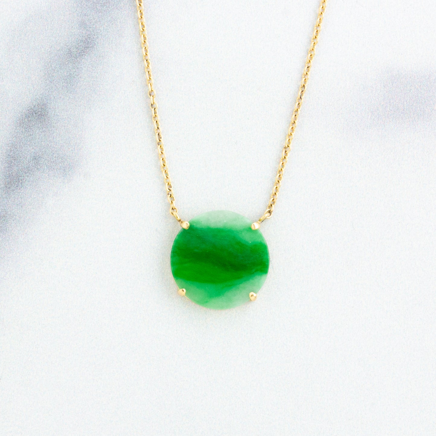 14K Gold Jadeite Necklace