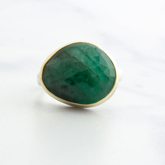 Sterling & 14K Gold Emerald Ring