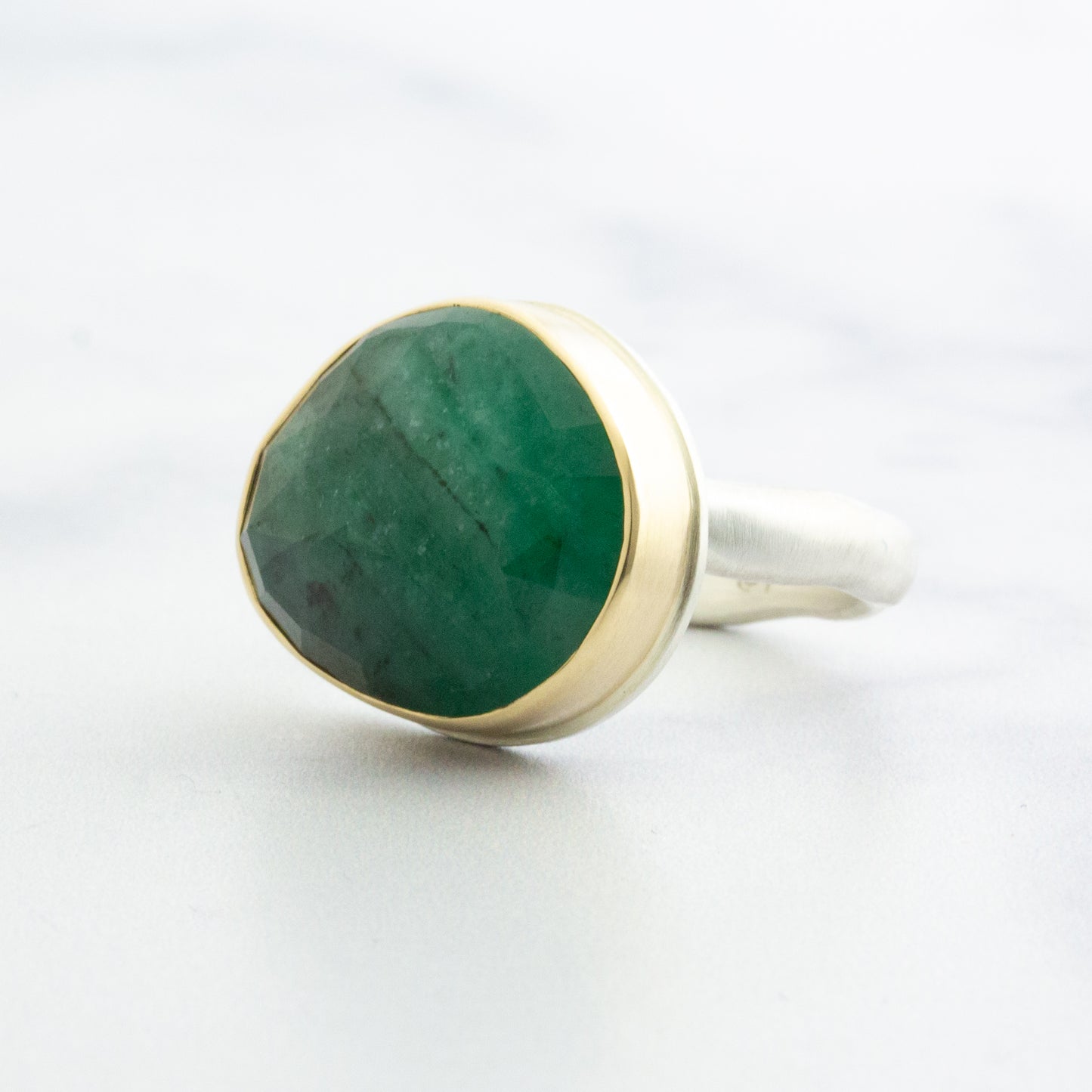 Sterling & 14K Gold Emerald Ring