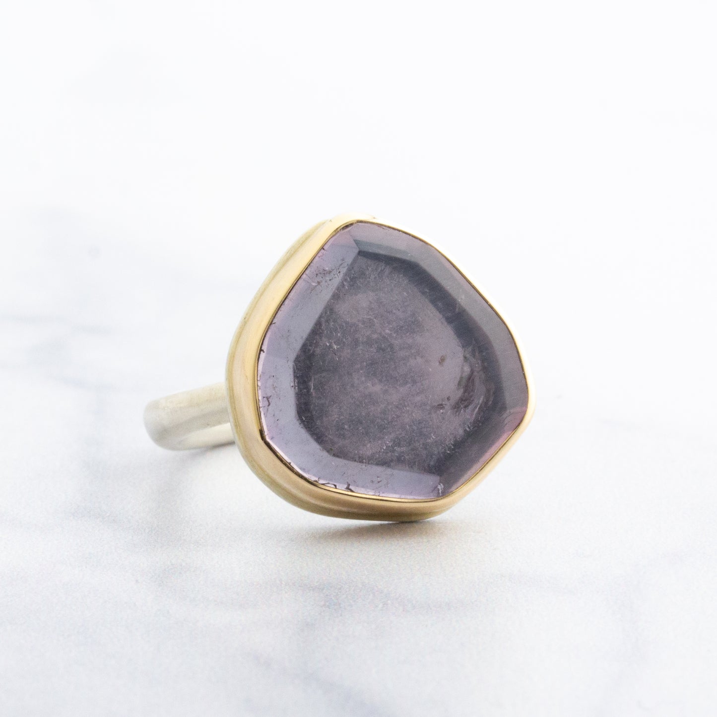 Sterling & 14K Gold Purple Tourmaline Ring