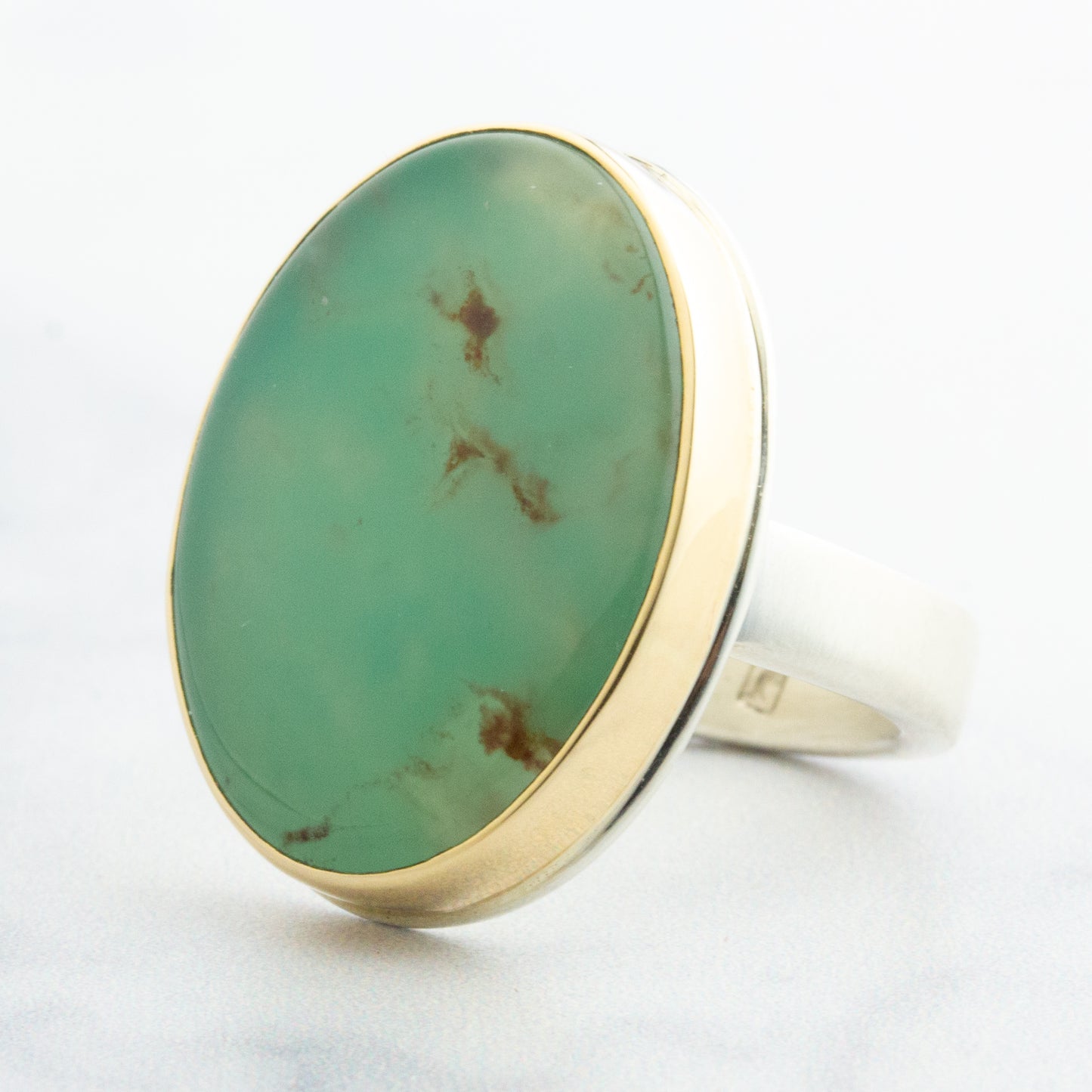 Sterling & 14K Gold Aquaprase Ring