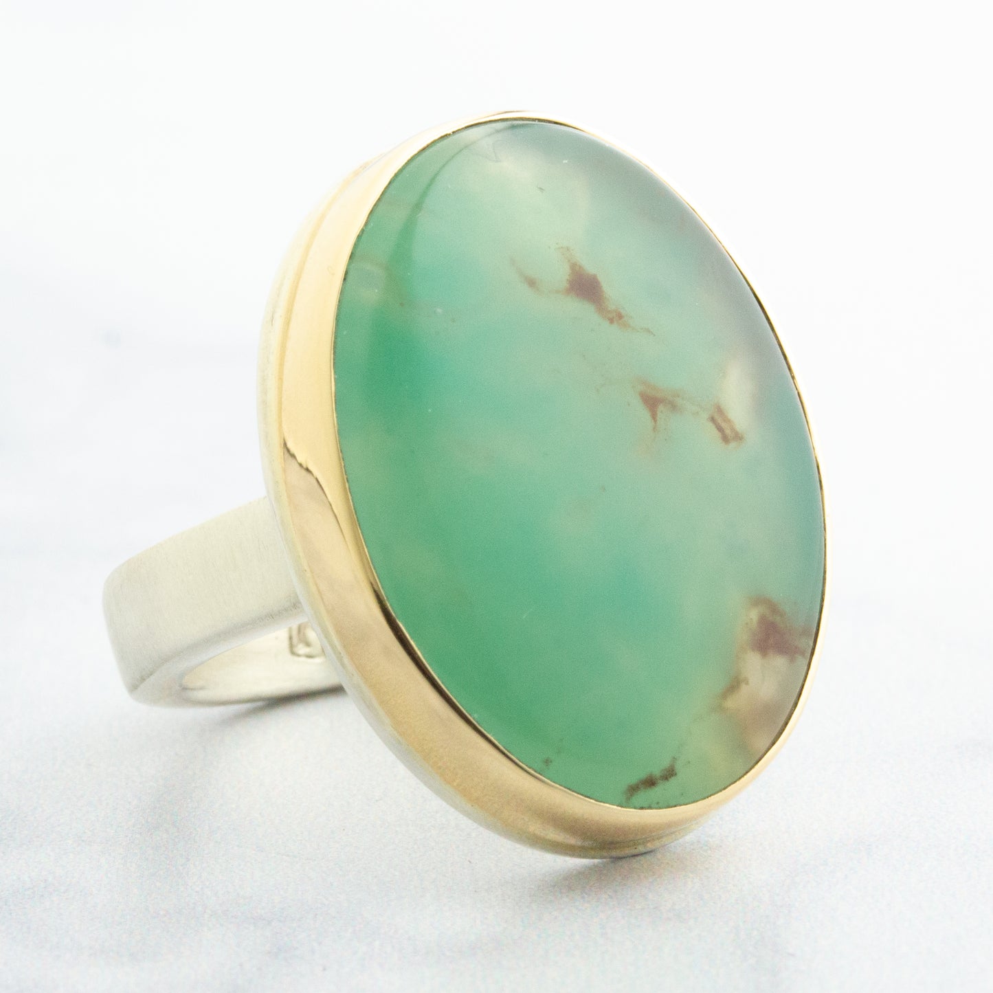 Sterling & 14K Gold Aquaprase Ring