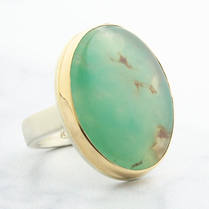 Sterling & 14K Gold Aquaprase Ring