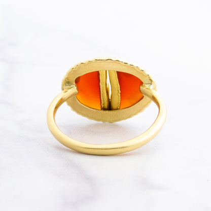 18K Golden Joinery Carnelian Ring