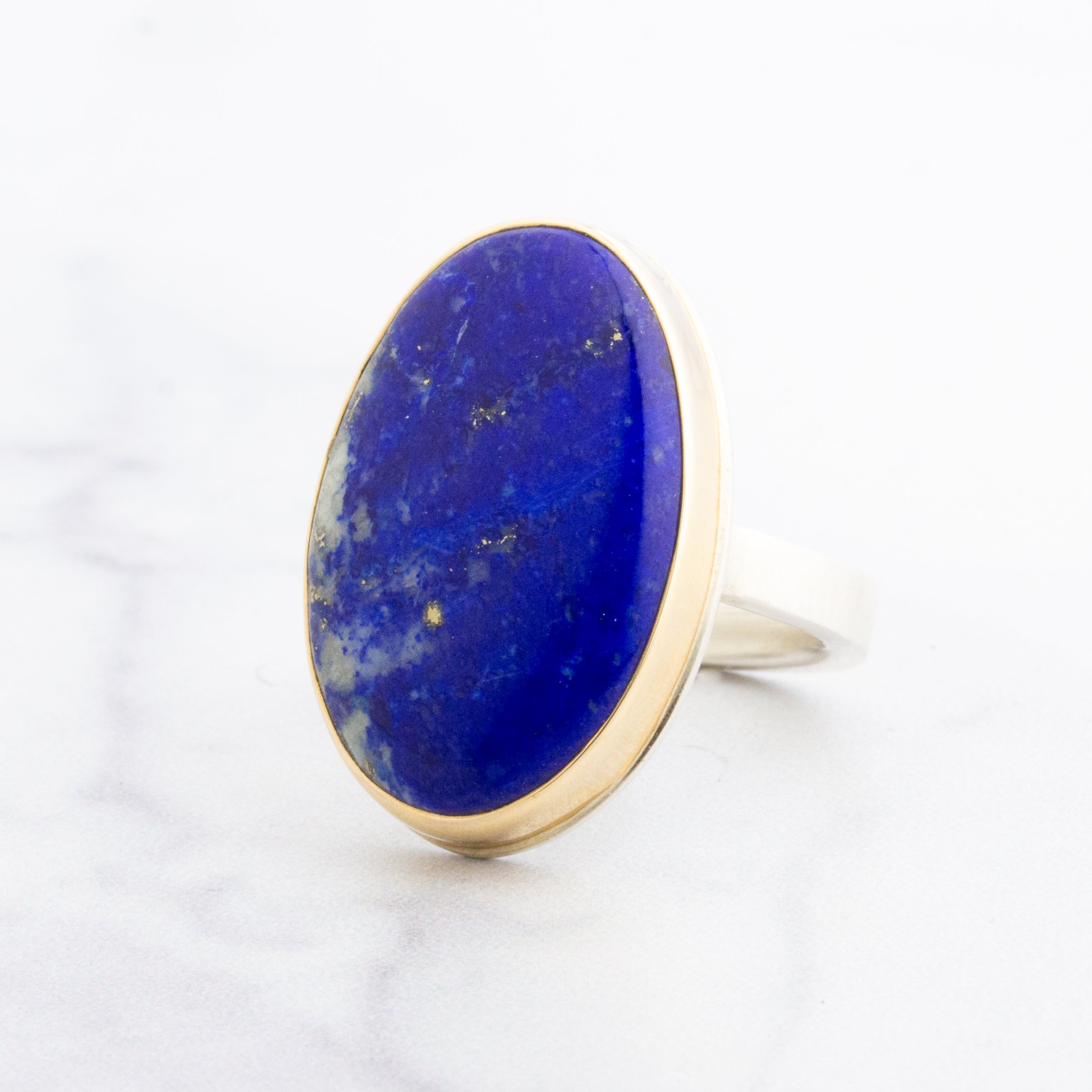 Sterling & 14K Gold Lapis Ring – Jamie Joseph