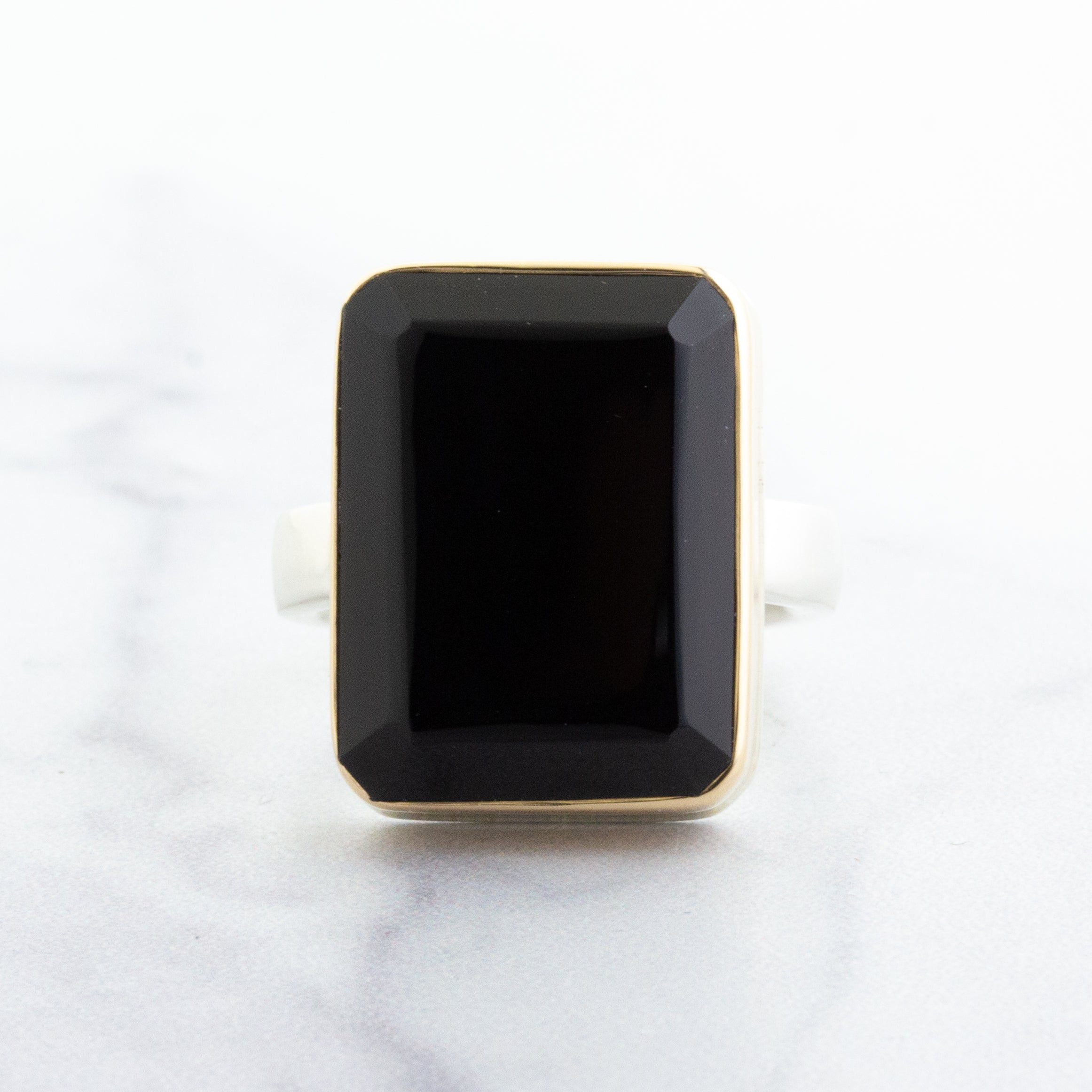 Sterling & 14K Gold Black Onyx Ring – Jamie Joseph