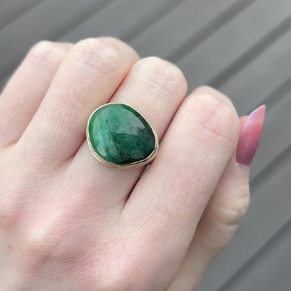 Sterling & 14K Gold Emerald Ring