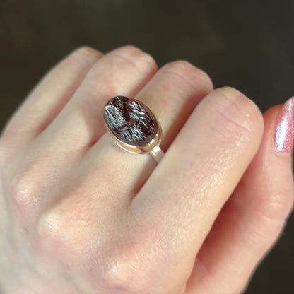 Sterling & 14K Gold Garnet Ring