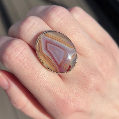 Sterling & 14K Gold Botswana Agate Ring