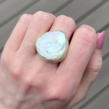 Sterling & 14K Gold Pearl Ring