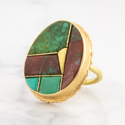 18K Golden Fusion Cuprite Ring