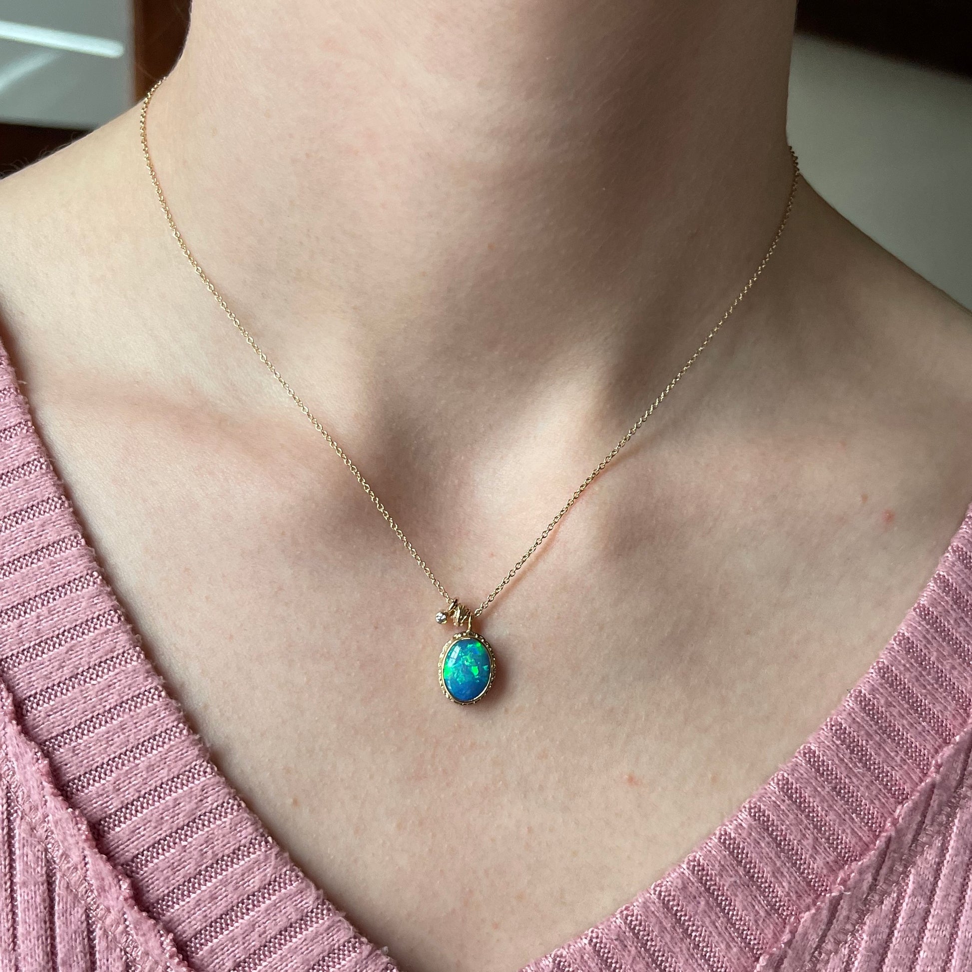 opal and diamond necklace