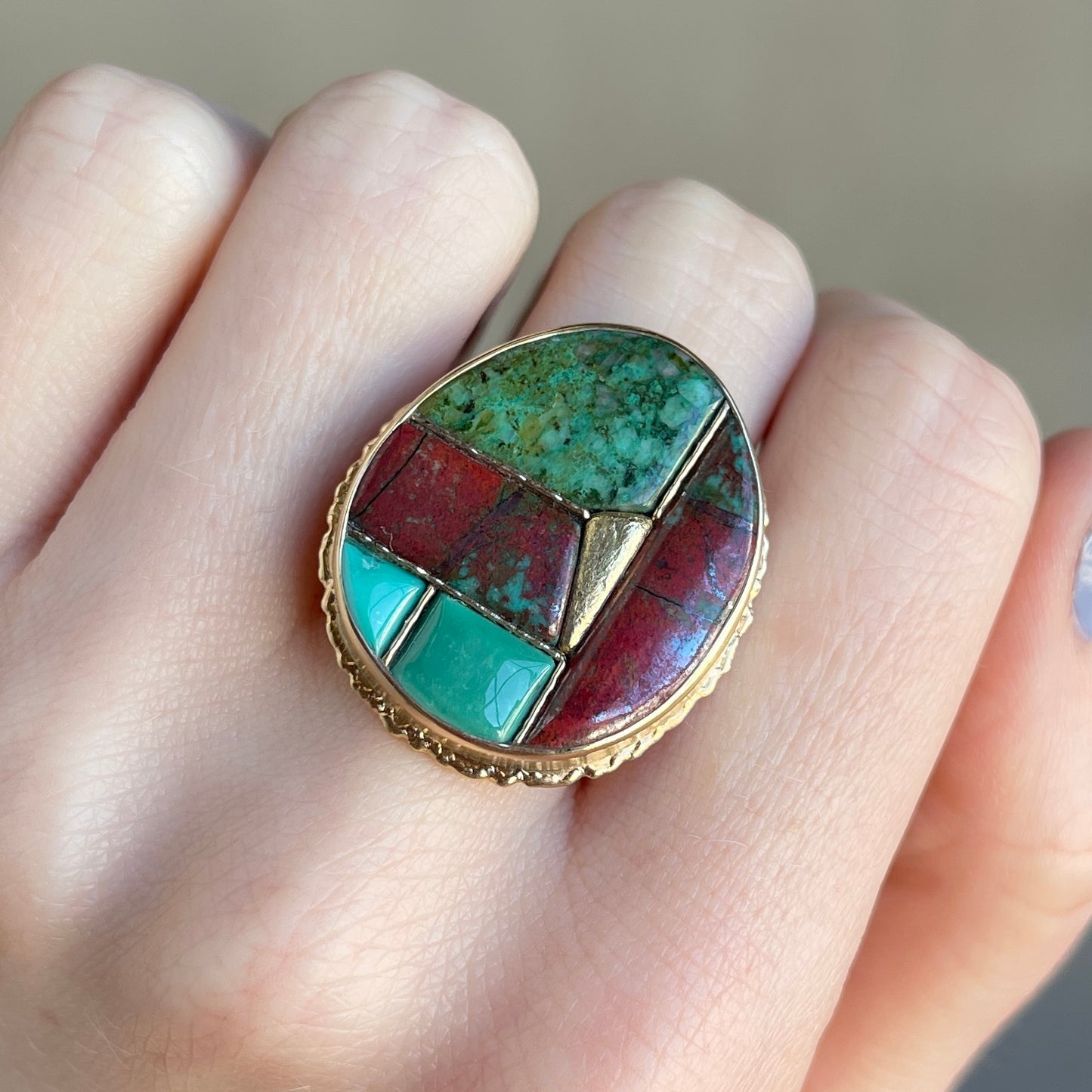 18K Golden Fusion Cuprite Ring